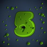 Green slime font, vector