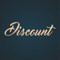 'Discount' sale label made by leather, vector illustration