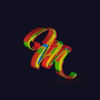 3D colorful character from a fontset, vector