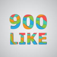 A number of likes made by colorful layered characters, vector illustration