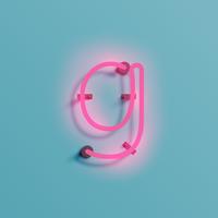 Realistic neon character from a typeset, vector