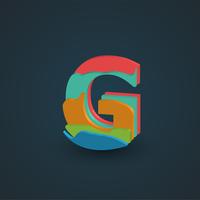 3D colorful layered character from a fontset, vector