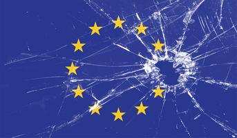 Britain's star shot from EU flag, vector illustration