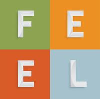 'FEEL' four-letter-word for websites, illustration, vector