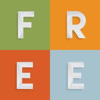 'FREE' four-letter-word for websites, illustration, vector