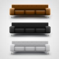 Brown, black, and white couches, vector