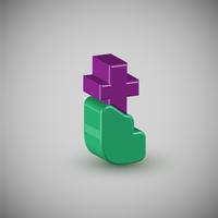 3D colorful character from a typeset, vector