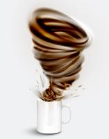 Cocoa yoghurtdrink in a cup, realistic vector illustration