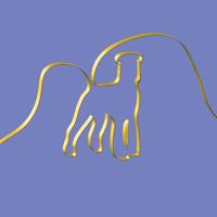 Realistic ribbon shapes an animal, vector illustration