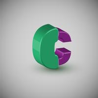 3D colorful character from a typeset, vector