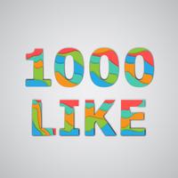 A number of likes made by colorful layered characters, vector illustration