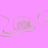 Ribbon font forms 'April', vector illustration