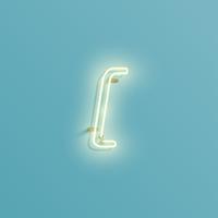 Realistic neon character from a typeset, vector