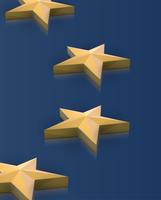 European Union flag stars in 3D, vector