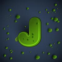 Green slime font, vector