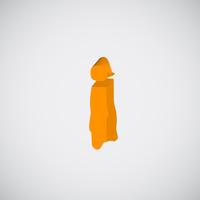 Melting orange character, vector