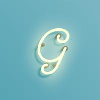 Realistic neon character from a typeset, vector