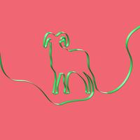 Realistic ribbon shapes an animal, vector illustration