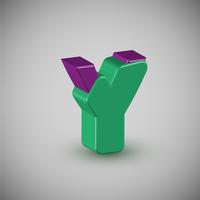 3D colorful character from a typeset, vector