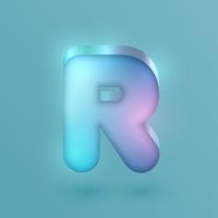 3D realistic neon character, vector