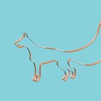 Realistic ribbon shapes an animal, vector illustration