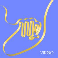 Colorful ribbon shapes a zodiac sign, vector