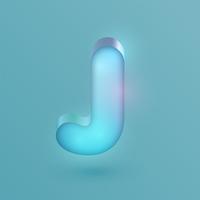 3D realistic neon character, vector