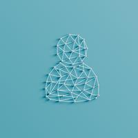 Realistic illustration of a figure icon made by pins and strings, vector