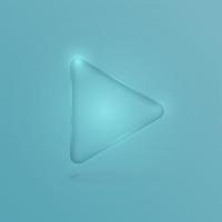 Glass realistic play button, vector