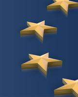 European Union flag stars in 3D, vector