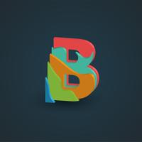 3D colorful layered character from a fontset, vector