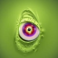 Eye of a scary green monster, vector