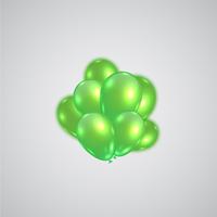 Green realistic balloons, vector