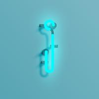 Realistic neon character from a typeset, vector