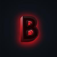 Red 'CLUB' neon lights character from a fontset, vector