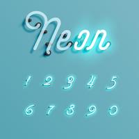 Realistic neon character typeset, vector