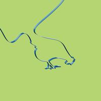 Realistic ribbon shapes an animal, vector illustration