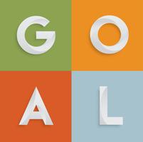 'GOAL' four-letter-word for websites, illustration, vector
