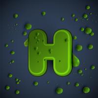 Green slime font, vector