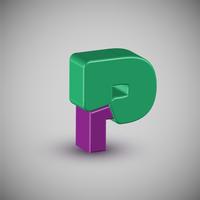 3D colorful character from a typeset, vector