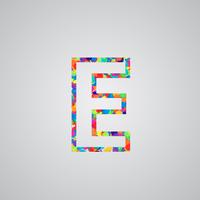 Colorful character from a typeset, vector illustration