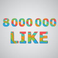 A number of likes made by colorful layered characters, vector illustration