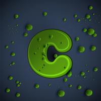 Green slime font, vector