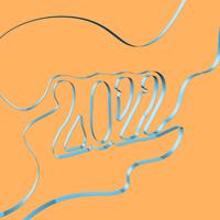 Abstract ribbon forms a year, vector illustration