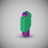 3D colorful character from a typeset, vector