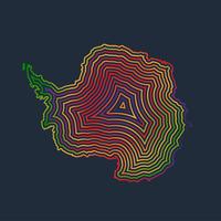 Colorful Antarctica made by strokes, vector