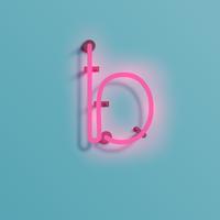 Realistic neon character from a typeset, vector