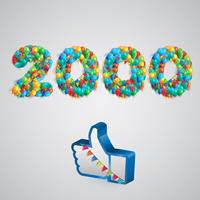 Number of likes made by balloon, vector illustration