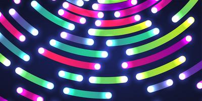 Colorful neon circles background, vector