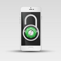 Phone security illustration, vector
